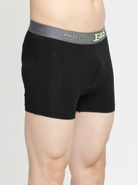 Men Premium Dull Purple & Black Cotton Blend Trunk - Pack Of 2- Underjeans By Spykar