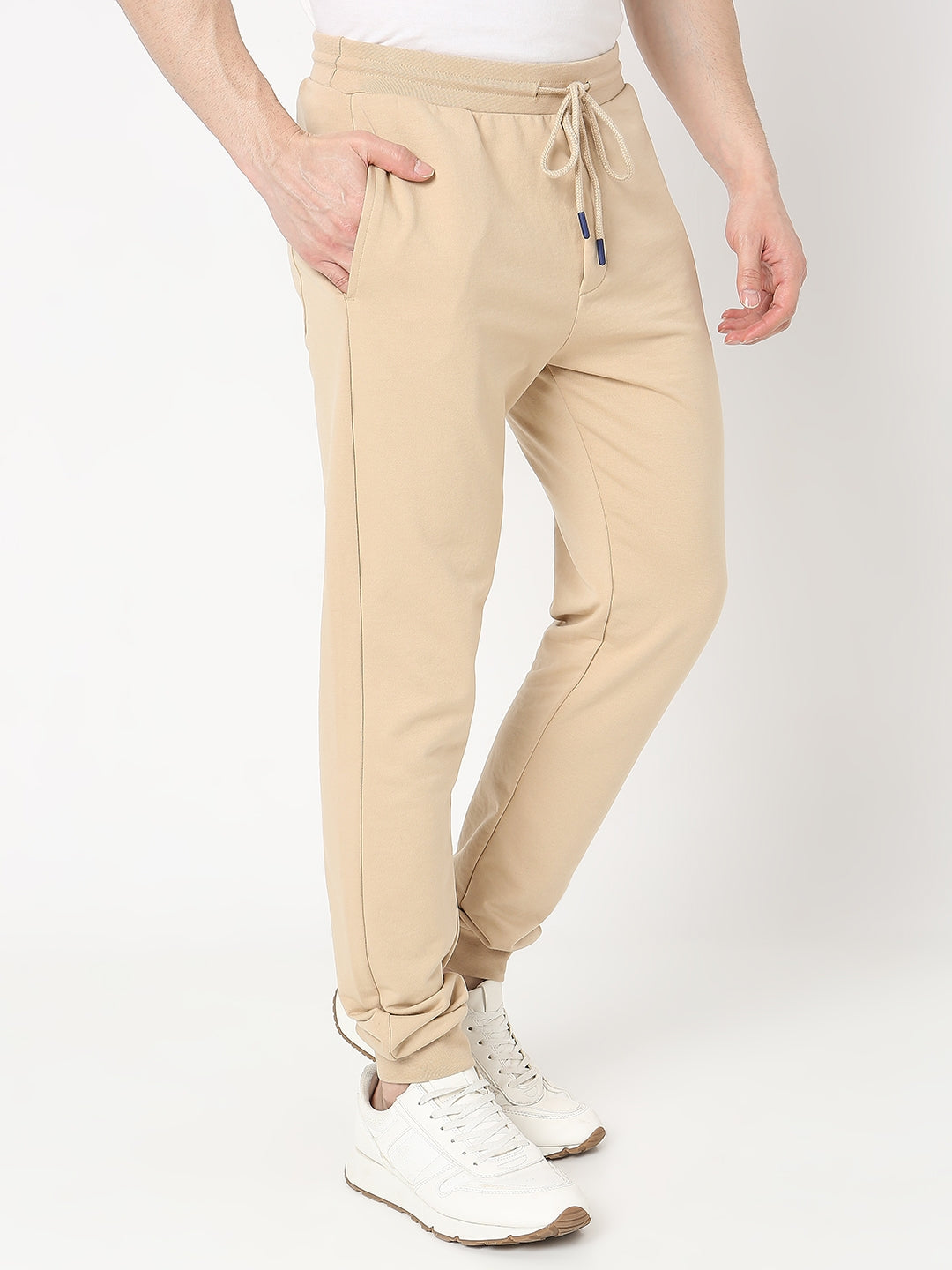 Underjeans by Spykar Men Premium Knitted Beige Trackpant