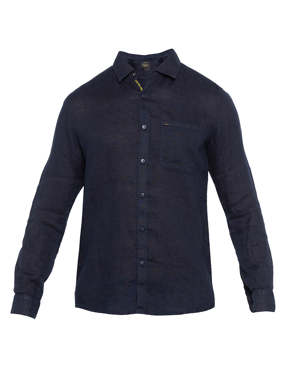 Spykar Men Navy Solid Slim Fit Casual Shirt