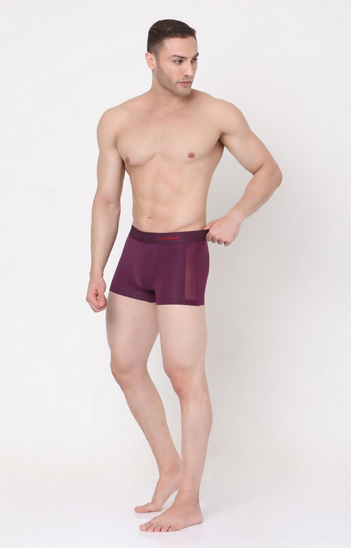 Purple Cotton Trunk For Men Premium- Underjeans By Spykar