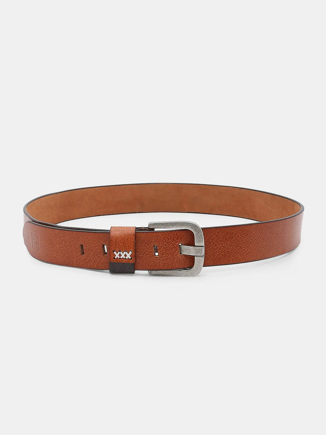 Spykar Brown Leather Belt & Wallet Combo