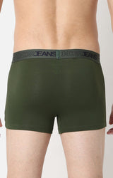 Men Premium Olive Cotton Trunk - Underjeans By Spykar