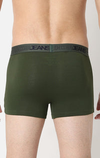 Men Premium Olive Cotton Trunk - Underjeans By Spykar