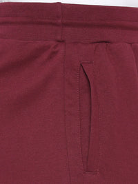 Men Premium Wine Cotton Blend Shorts - Underjeans By Spykar