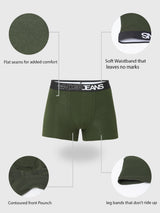 Underjeans By Spykar Men Premium Olive Trunk Pack Of 2