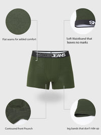 Underjeans By Spykar Men Premium Olive Trunk Pack Of 2