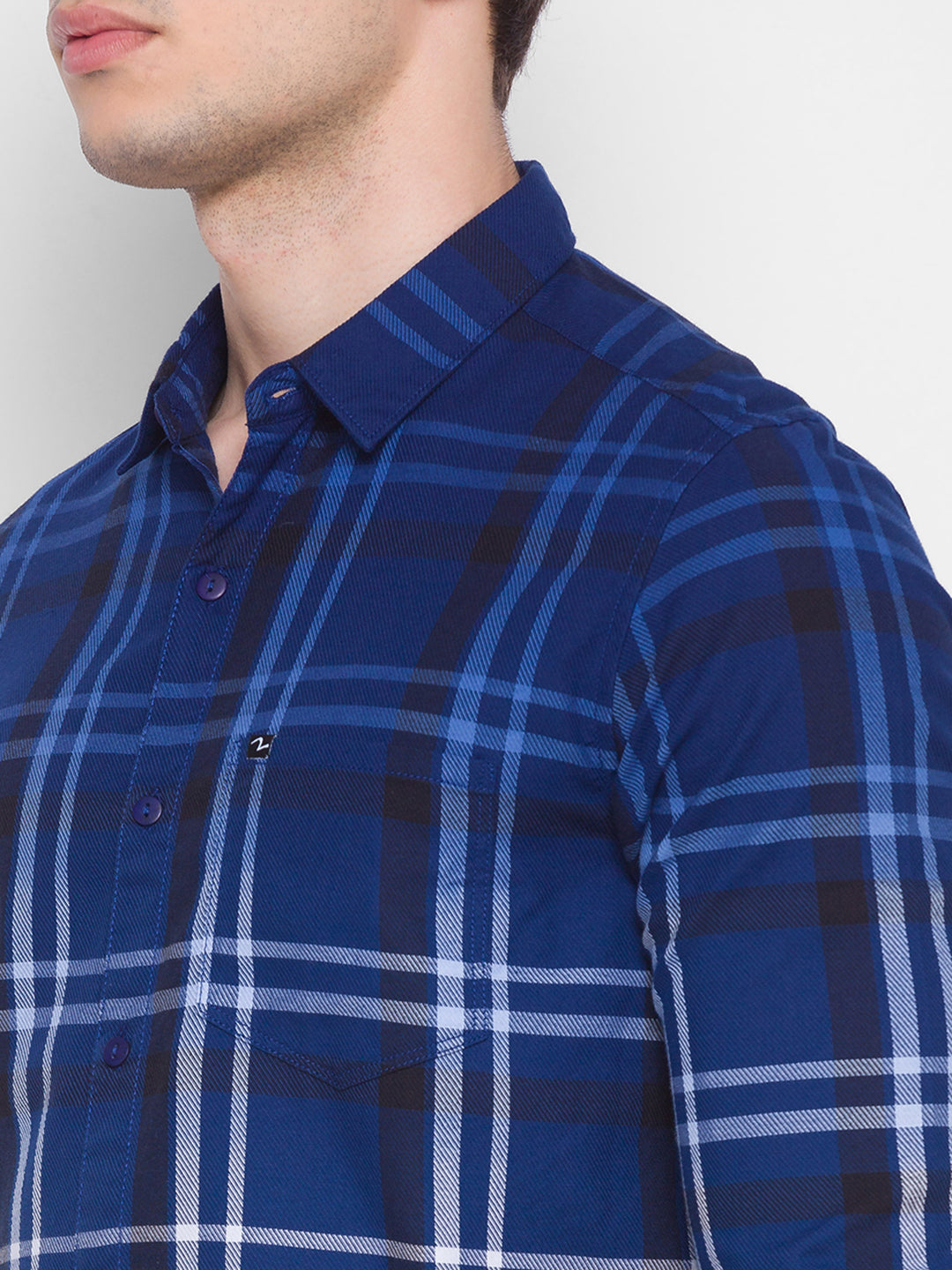 Spykar Blue Cotton Men Shirt