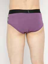 Underjeans By Spykar Men Premium Dull Purple Cotton Blend Brief