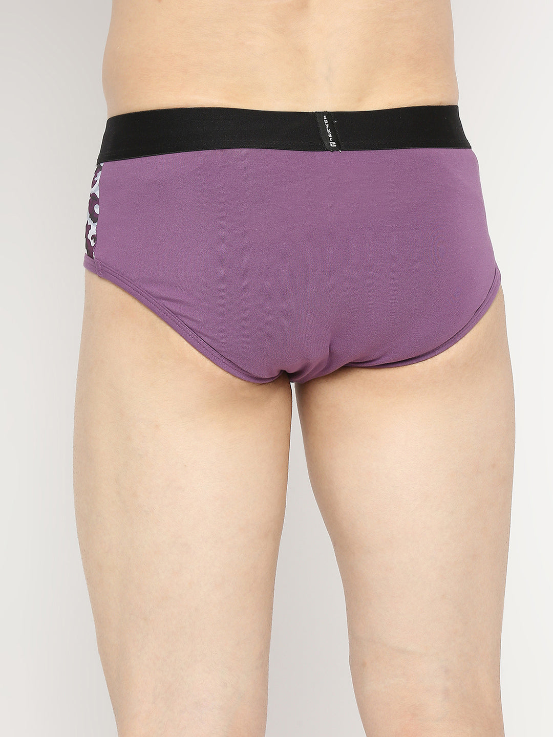 Underjeans By Spykar Men Premium Dull Purple Cotton Blend Brief