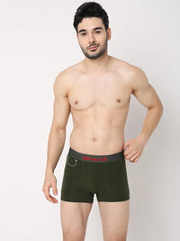 Underjeans By Spykar Men Premium Navy & Olive Cotton Blend Regular Fit Trunk - Pack Of 2