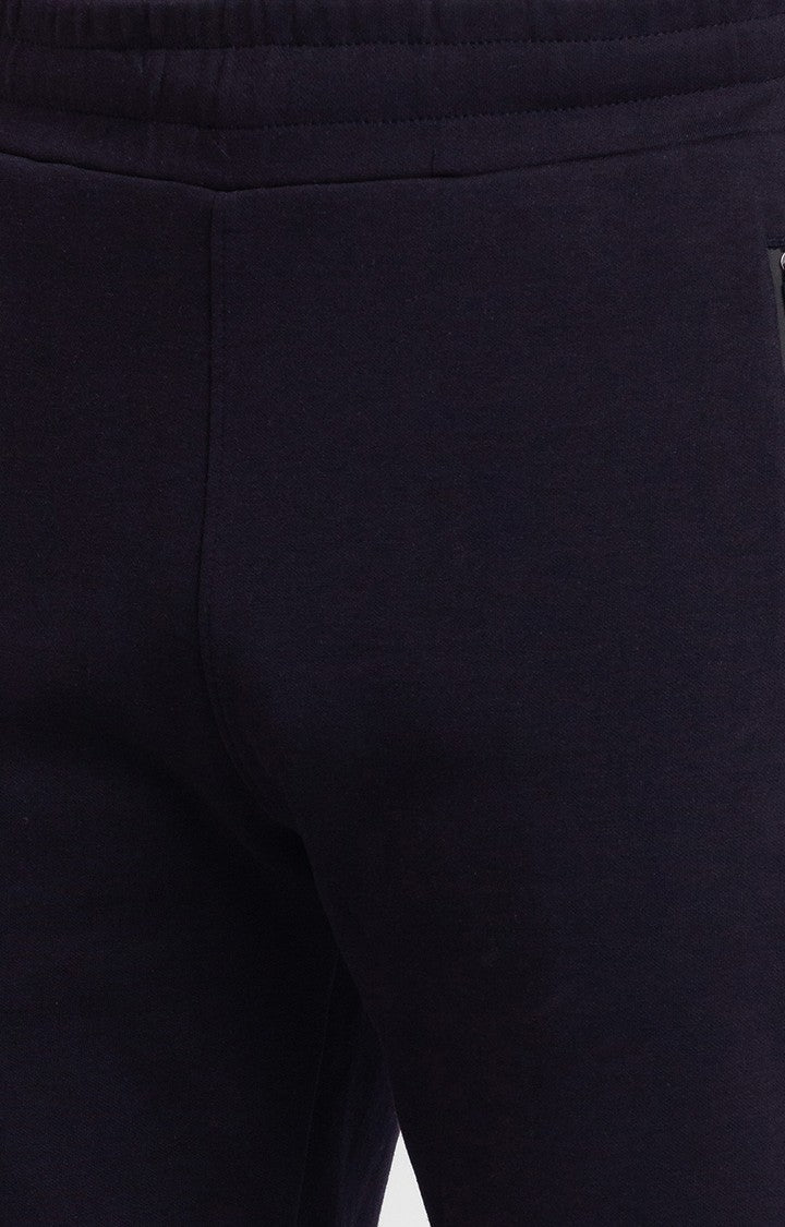 Spykar Navy Blue Cotton Slim Fit Trackpant For Men