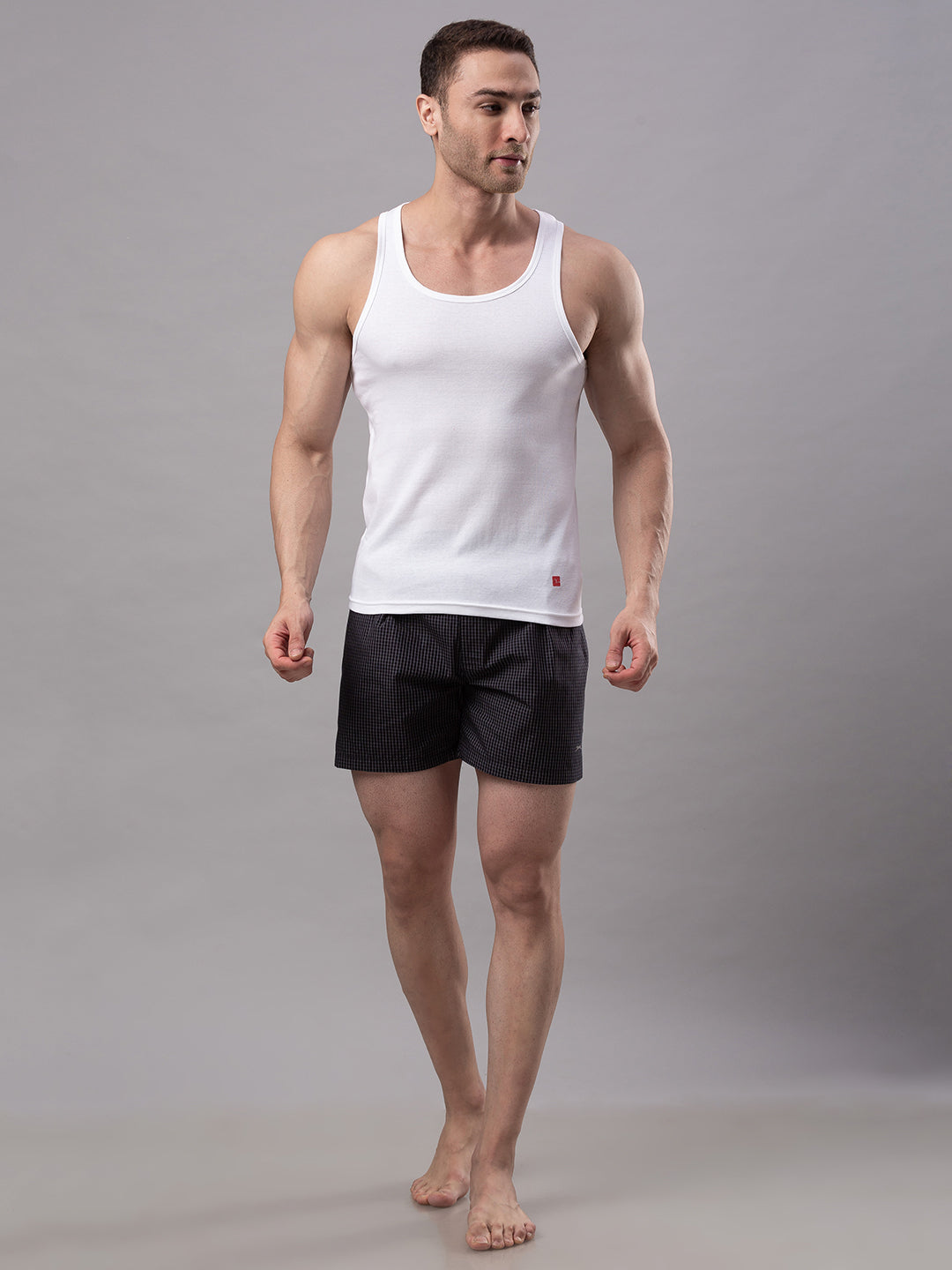 White 100% Cotton Vest (Round Neck)- Underjeans By Spykar