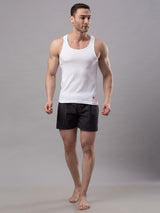 White 100% Cotton Vest (Round Neck)- Underjeans By Spykar