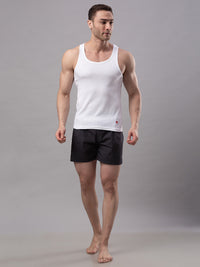 White 100% Cotton Vest (Round Neck)- Underjeans By Spykar