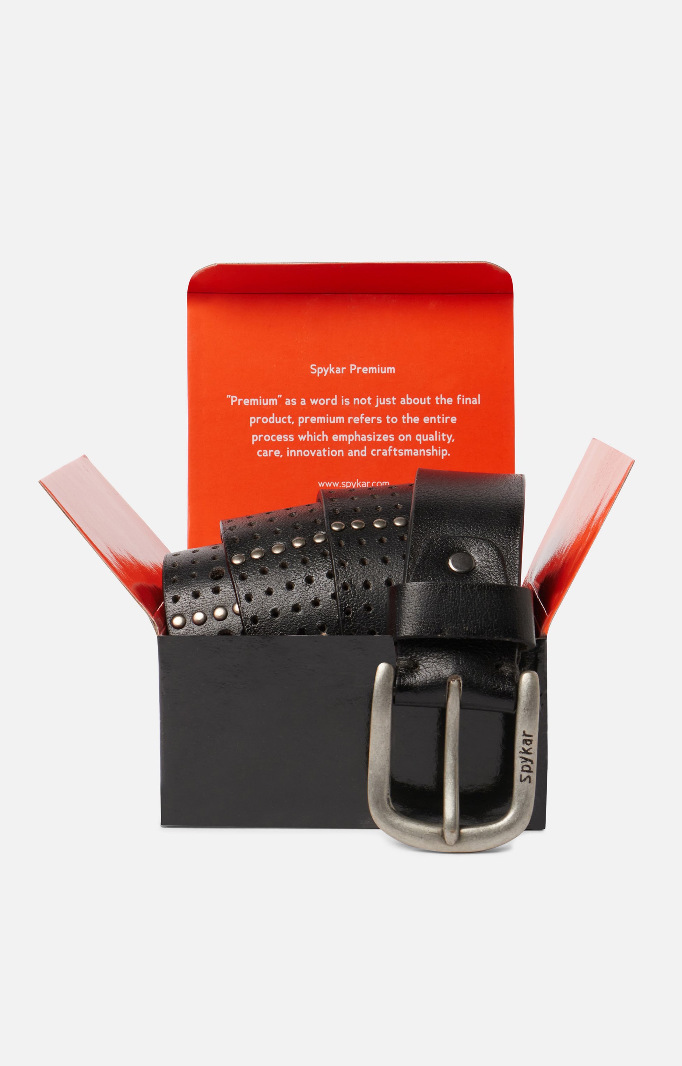 Spykar Men Black Genuine Leather Belt