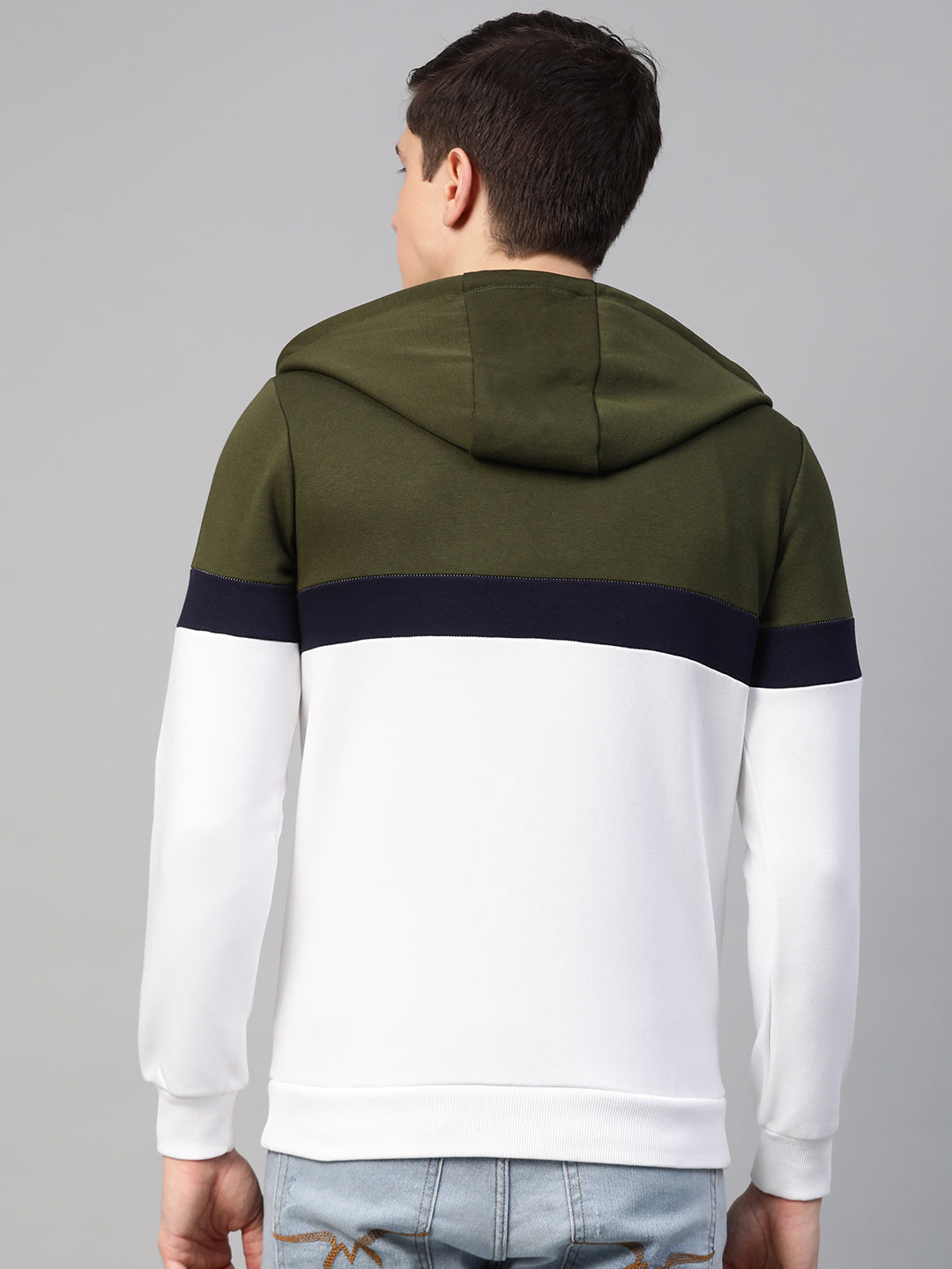 Underjeans By Spykar Olive Cotton Solid Hooded Sweatshirts-Sweatshirts-UnderJeans By Spykar