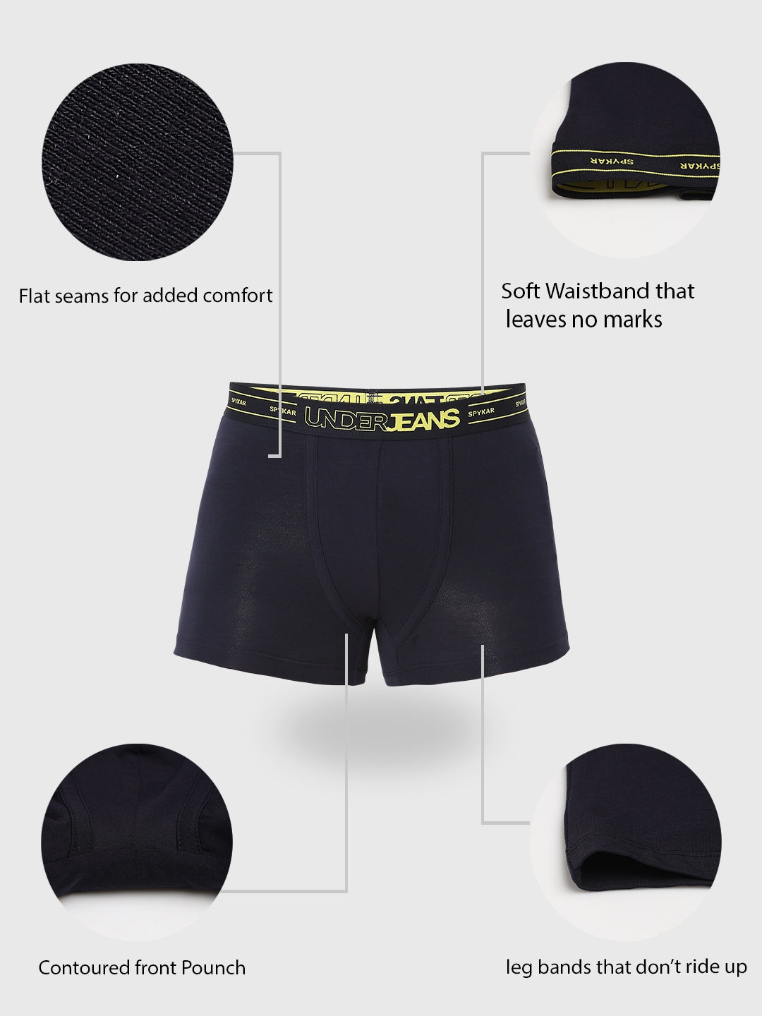 Underjeans by Spykar Men Premium Navy Trunk