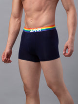 Men Premium Navy-Multi Cotton Blend Trunk- Underjeans By Spykar