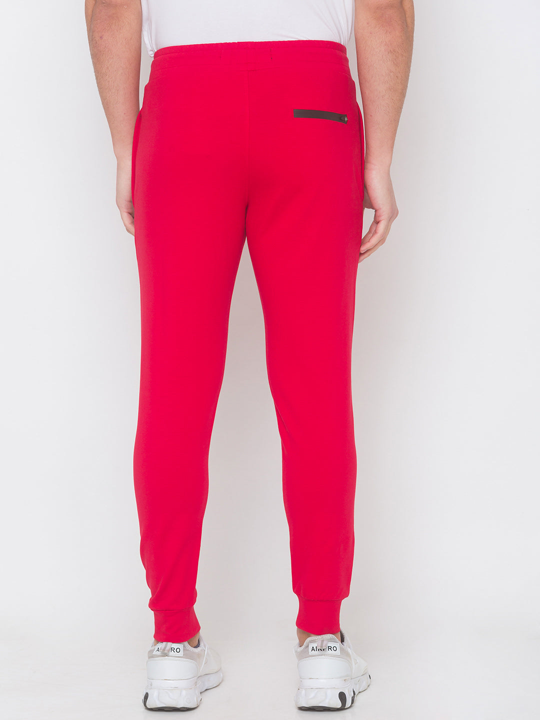 Spykar Men Red Cotton Slim Fit Low Rise Trackpant