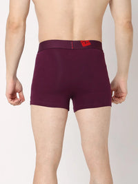 Underjeans By Spykar Men Premium Purple & White Cotton Blend Regular Fit Trunk - Pack Of 2