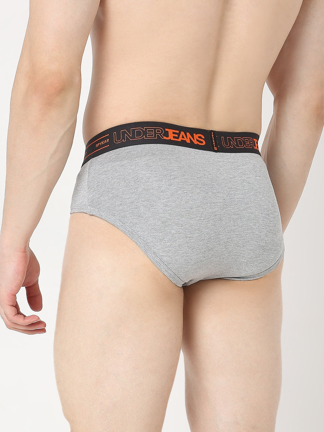 Underjeans by Spykar Men Premium Grey Melange Brief