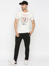 Men Premium Cotton Blend Black Trackpant- Underjeans By Spykar