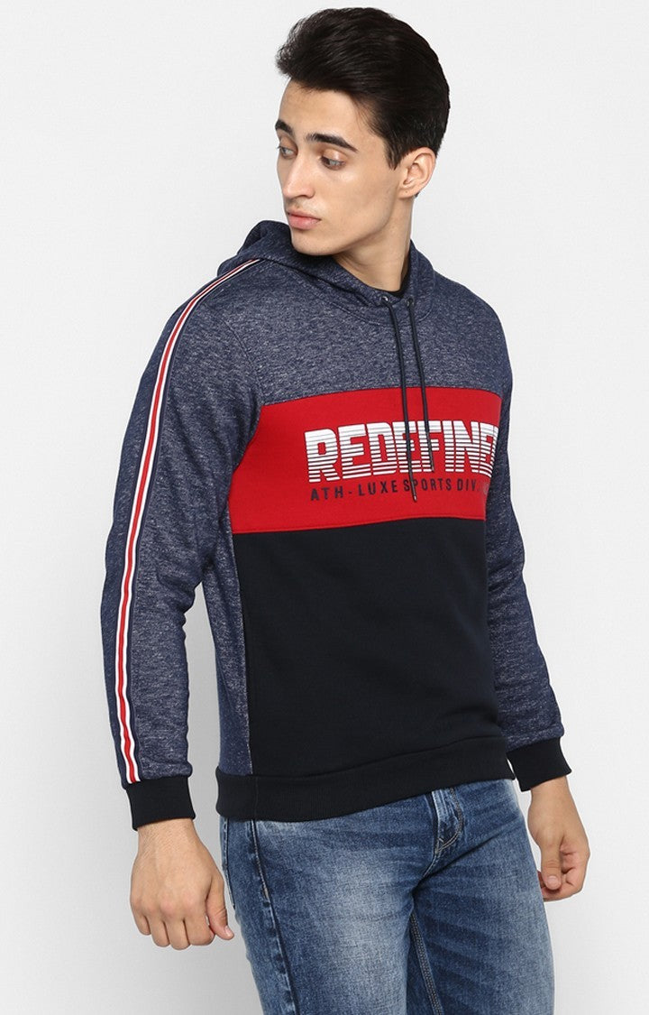 Spykar Blue Cotton Regular Fit Sweatshirt For Men