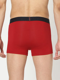 Men Premium Maroon Cotton Blend Trunk- Underjeans By Spykar