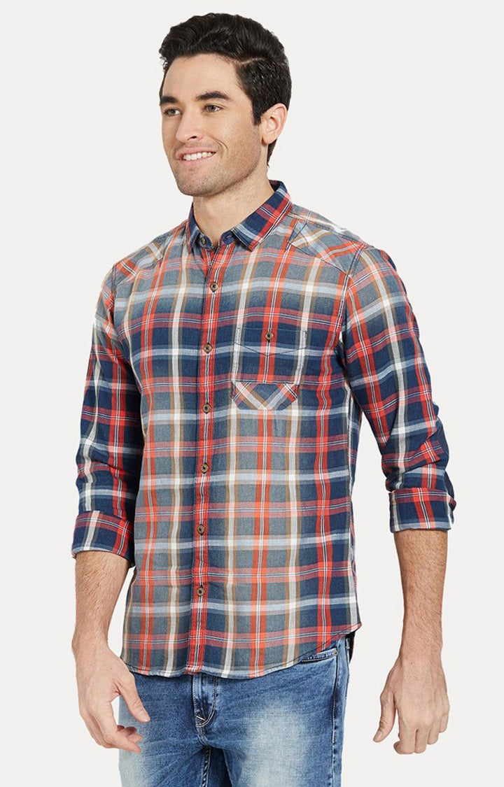 Spykar Men'S Multi Cotton Checked Casual Shirts