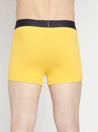Men Premium Yellow & Dark Grey Cotton Blend Trunk - Pack Of 2- Underjeans By Spykar