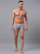 Men Premium Grey-Orange Cotton Blend Trunk- Underjeans By Spykar