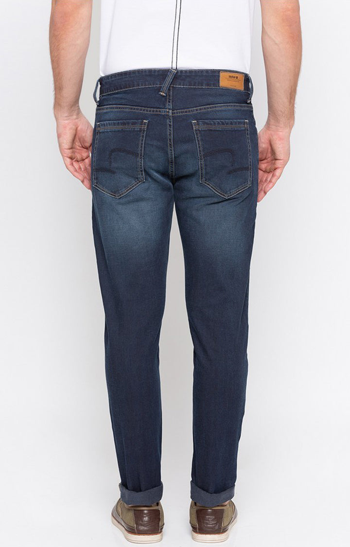 Spykar Men Blue Cotton Super Slim Fit Tapered Length Jeans (Super Skinny)