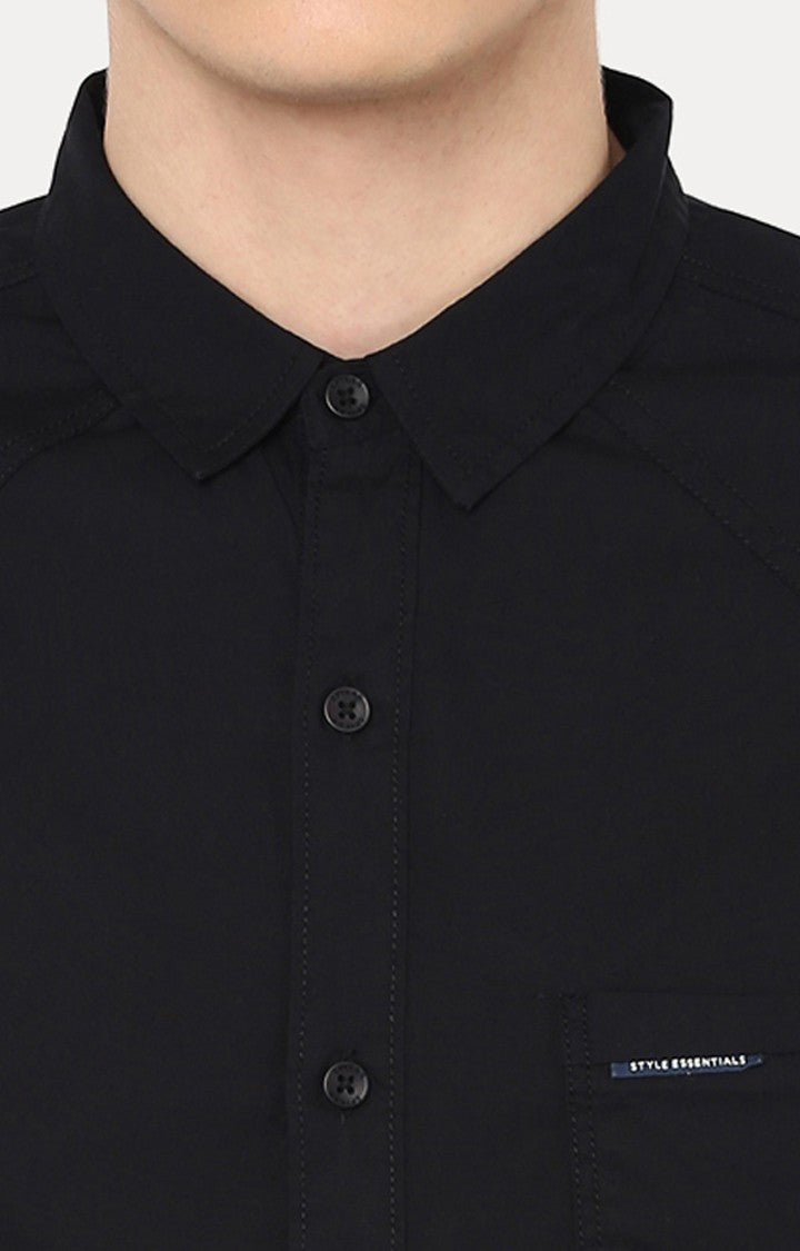 Spykar Men'S Black Cotton Solid Casual Shirts