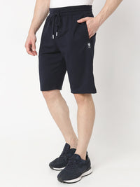 Underjeans by Spykar Men Premium Knitted Navy Shorts