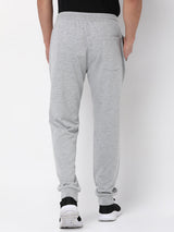 Men Premium Cotton Blend Knitted Grey Trackpant- Underjeans By Spykar