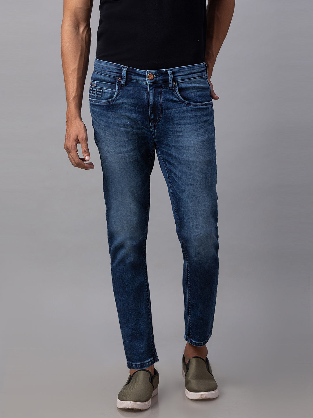 Spykar Men Blue Cotton Slim Fit Tapered Length Jeans (Kano)