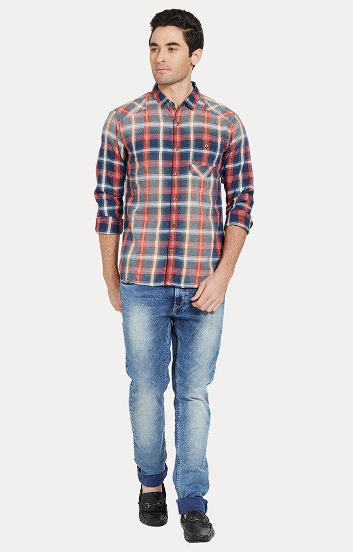 Spykar Men'S Multi Cotton Checked Casual Shirts