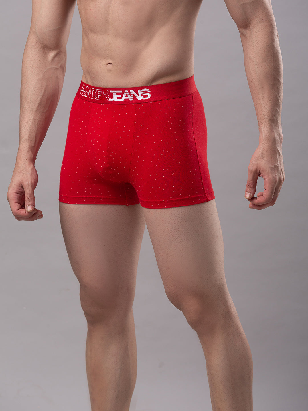 Underjeans By Spykar Men Red Cotton Blend Trunk