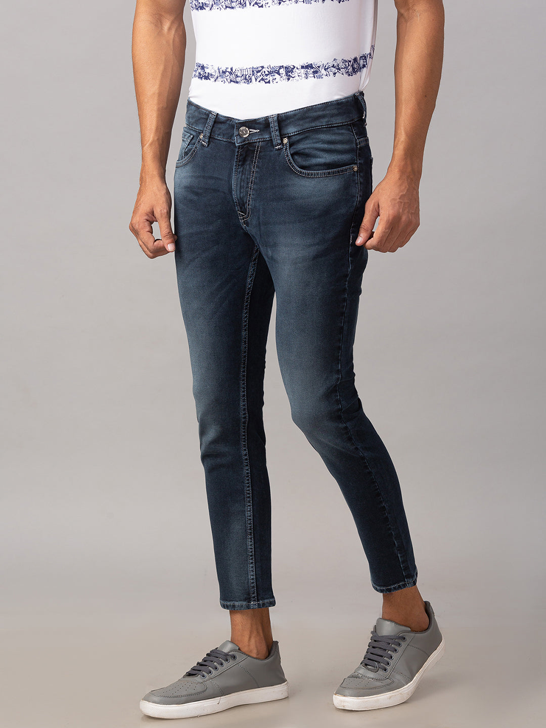 Spykar Men Blue Cotton Slim Fit Tapered Length Jeans (Kano)