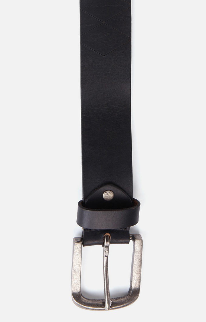 Spykar Black Genuine Leather Belts