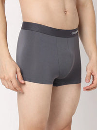 Underjeans By Spykar Men Premium Mid Grey Cotton Blend Regular Fit Trunk