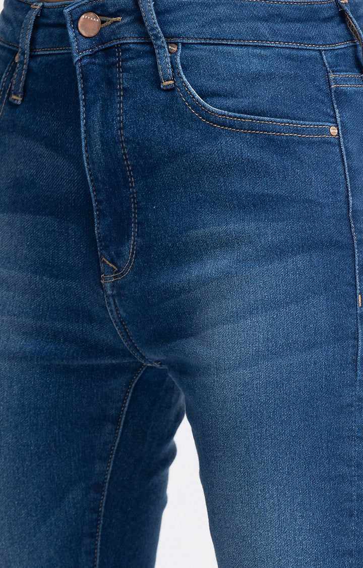 Spykar Women Mid Blue Cotton Skinny Regular Length Jeans (Adora)