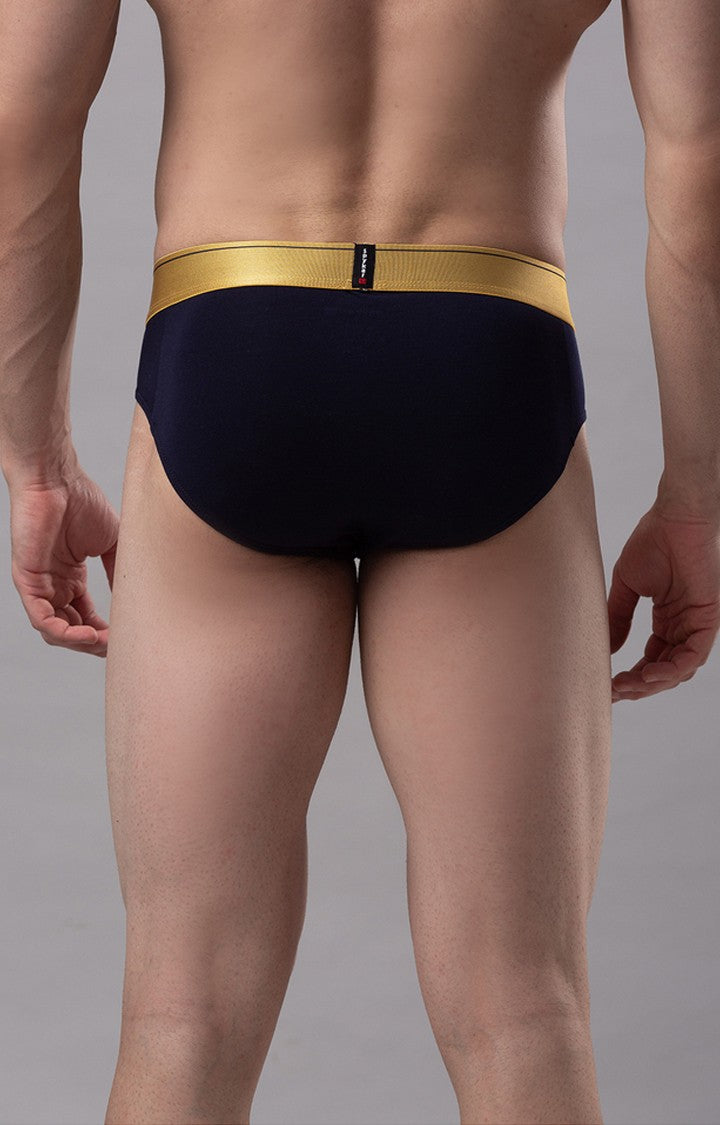 Underjeans By Spykar Navy Blue Briefs For Men