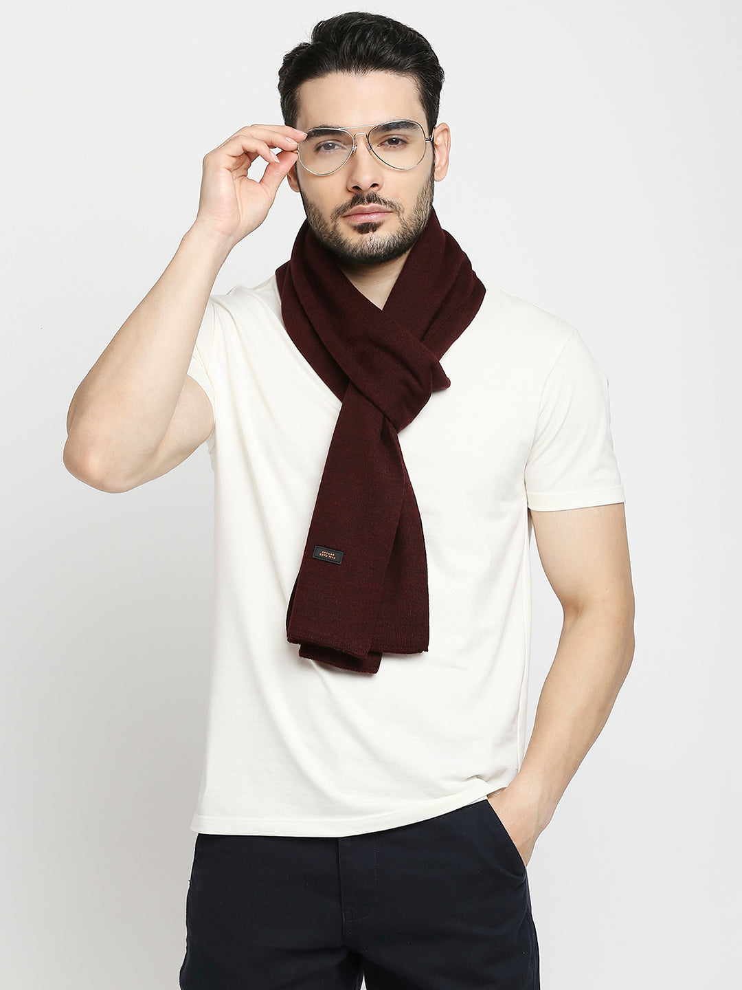 Spykar Wine Cotton Muffler