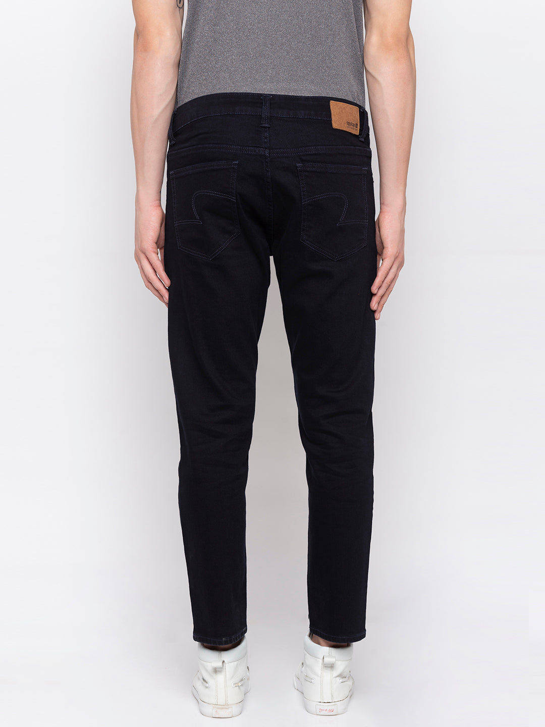 Spykar Men Black Cotton Slim Fit Tapered Length Jeans (Kano)