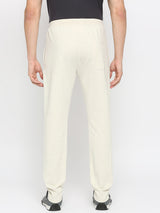 Men Premium Cotton Blend Ecrumelange Trackpant- Underjeans By Spykar