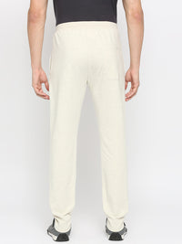 Men Premium Cotton Blend Ecrumelange Trackpant- Underjeans By Spykar