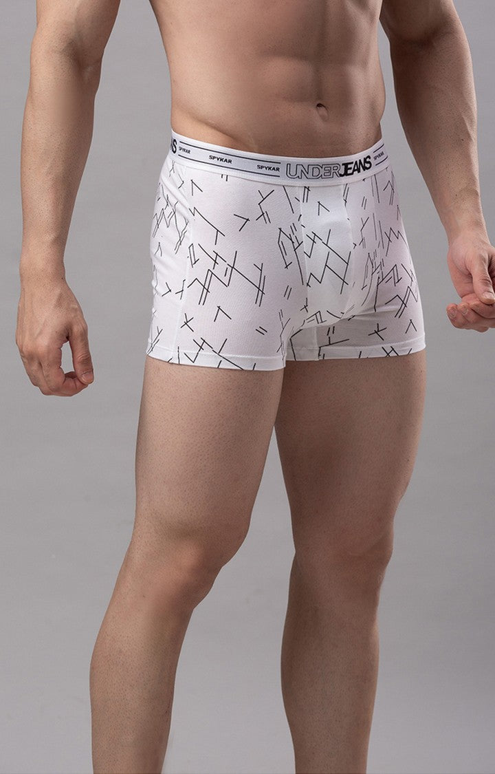 Underjeans By Spykar Men White Solid Trunks
