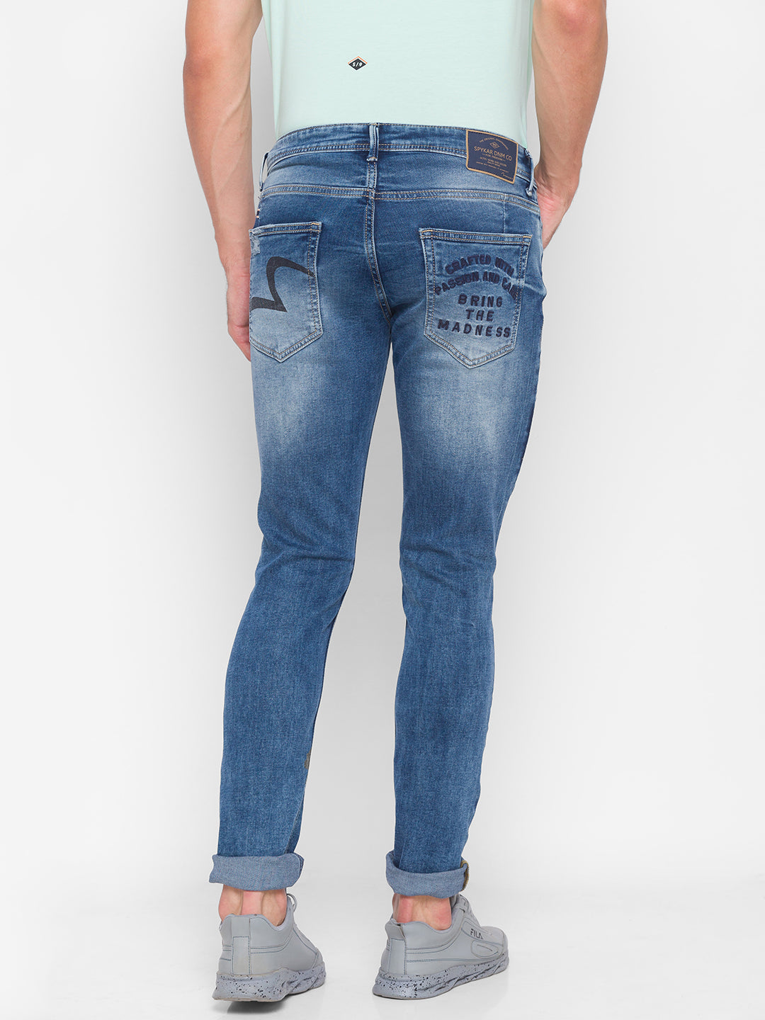 Spykar Blue Cotton Men Jeans (Skinny)