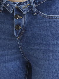 Spykar Women Mid Blue Lycra Super Skinny Fit Ankle Length Clean Look Jeans -(Alexa)